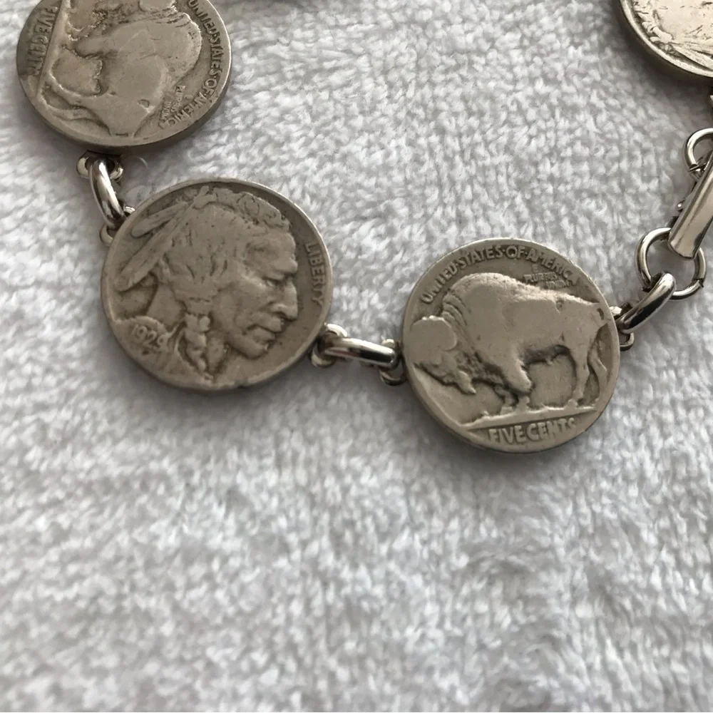 Vintage Buffalo Nickel bracelet 7.75” Length - Picture 3 of 5